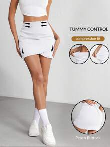 Flexra Women's Casual Solid Color Wrap Fitted Denim Mini Skirt, Summer/White Tight Skirt/Y2K Denim Skirt/White Denim Skirt - White - View 3