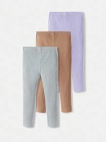 SHEIN 秋冬时尚可爱少女打底裤 - 黑色 - 查看 2