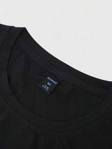 ROMWE MEN Prep Men's Rhinestone Embellished Long Sleeve T-Shirt - Black - View 4