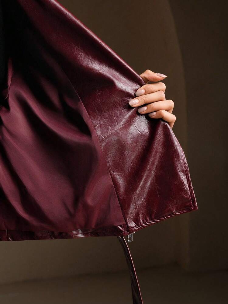 女性用秋冬 多用途 高級レザージャケット、ワニ柄生地、バーガンディー ショートジャケット、お出かけ、エレガント、フォーマル、パーティー、シック、新年、クリスマス、仕事、卒業式、結婚式に適しています