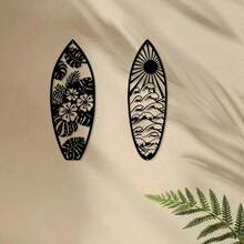 1pc Metal Surfboard Wall Decor - Summer Beach Signage With Turtle, Palm Tree Design - Coastal Hanging Wall Art For Door & Home Decor,Home Decor ,Room Decor,Wall Decor