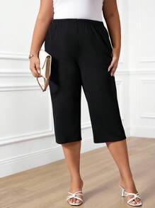 Miaspire Plus Solid Capris Pants
