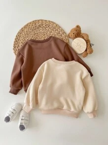 SHEIN 2 Stücke Baby Mädchen süßer Buchstaben Grafik Kapuzenpullover, Lässig für Herbst/Winter