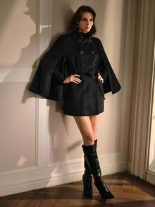 MOTF PREMIUM Mantel Wol Berikat - Hitam - View 7