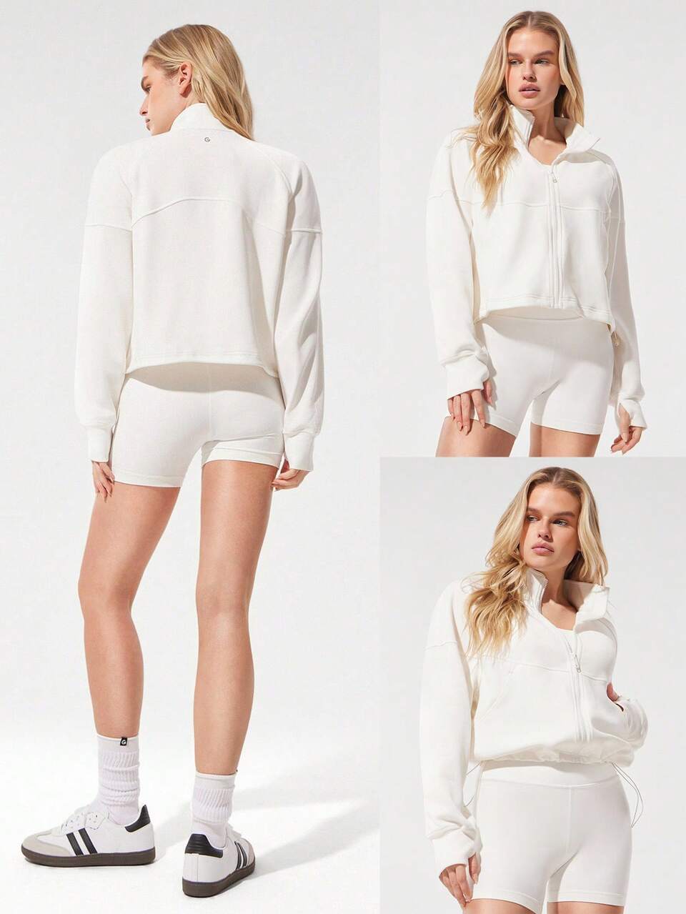 SoftCalm Modal Cool Comfort Silky Smooth Breathable Contoured Seams Drawstring Waist Thumbholes Waist Length Zip-Up Jacket Casual Spring