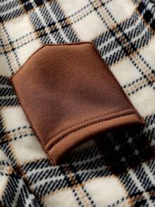 SHEIN 2 件套男童时尚格子连帽半拉链夹克和抽绳运动裤休闲装 - 彩色 - 查看 5