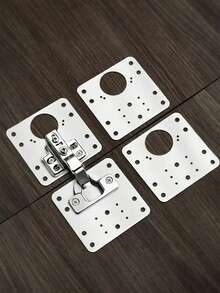 4pcs/8pcs Stainless Steel Cabinet Hinge Repair Kit - Easily Fix Cupboard Doors With Flat Brackets And Screws