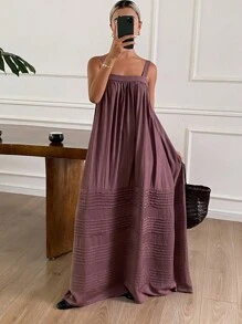 DAZY Women's Loose Midi Slip Dress, Summer - Mauve Purple - View 1