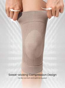 GLOWMODE Sweat-Wicking Compressed Knee Sleeve Fall Winter - Khaki - View 3