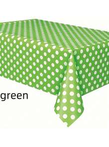 1 块桌布，圆点桌布一次性塑料防水野餐桌布，生日派对、感恩节、婚礼、烧烤、毕业典礼、野餐的桌布