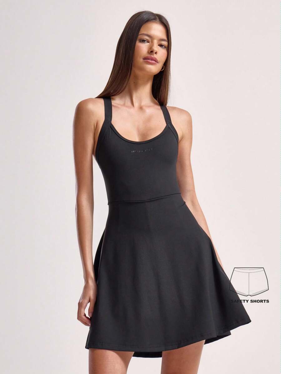 Musera Sport 女士运动服、板网球、壁球、匹克球、健身房 - 黑色 - 查看 1