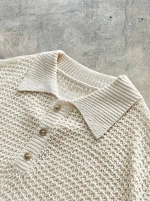 SWAVVY Men's Solid Color Sleeveless Knit Top, Polo Shirt For Summer,Vacation - Beige - View 3