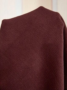 SWAVVY 男士休闲V领标准尺码针织无袖毛衣，适合秋冬 - 咖啡棕 - 查看 7