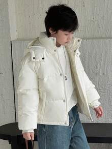 DAZY Tween Boys Padded Coat, Fall - Beige - View 3