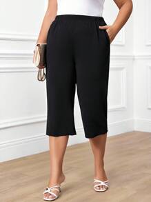 Miaspire Plus Solid Capris Pants