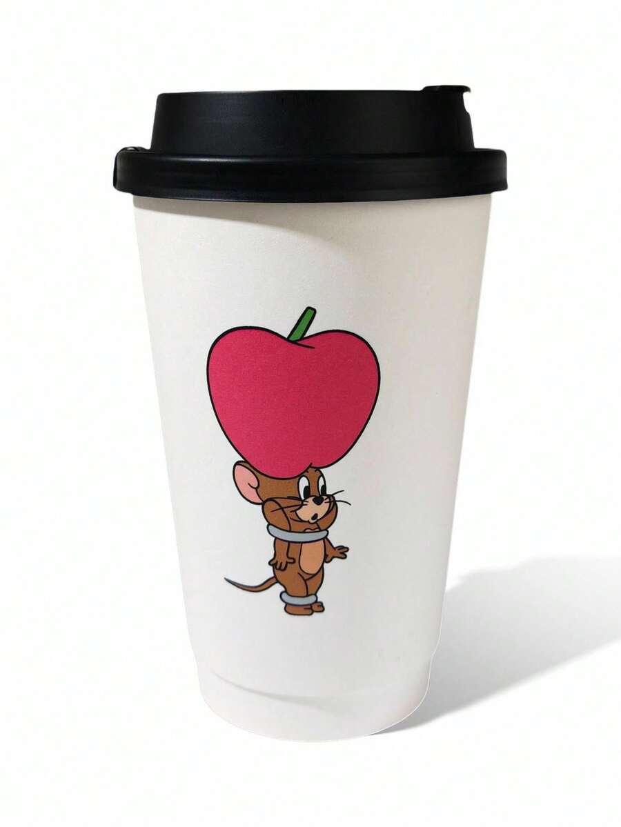 TOM & JERRY X SHEIN Mouse Print Paper Cup, Cartoon Design Party Cup - Multicolor - View 1