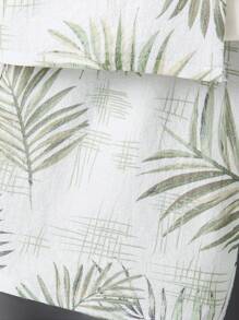 SHEIN 小男童熱帶圖案襯衫和短褲不帶T恤