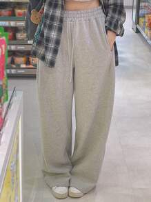 DAZY Women's Casual Solid Color Loose Sweatpants Fall Women Joggers