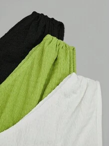 Sweetra 大码女式纯色简约不对称领口针织上衣，适合外出、度假、海滩、可爱上衣、机场旅行