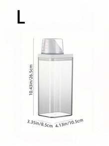 SHEIN 1 个容器 I 塑料洗衣粉分配器，适用于液体或粉末，不易破碎的洗涤剂收纳盒（可容纳 24/37/50/65 盎司） - 無色 - 查看 12