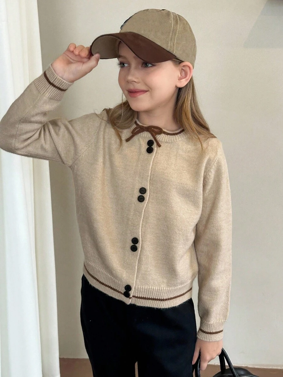 DAZY Tween Girls Cardigan Fall/Winter - Apricot - View 1