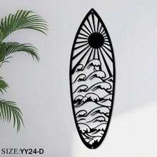 1pc Metal Surfboard Wall Decor - Summer Beach Signage With Turtle, Palm Tree Design - Coastal Hanging Wall Art For Door & Home Decor,Home Decor ,Room Decor,Wall Decor