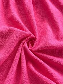 Soleia Solid Frill Trim Tie Front Tube Dress - Hot Pink - View 7