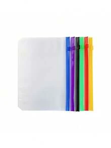 6 pièces/12 pièces Pochette à fermeture éclair multicolore, compatible avec un classeur à 6 anneaux, un cahier, des pochettes pour feuilles mobiles, sac de fichier en PVC imperméable, organisateur de documents, durable, portable, léger, fournitures de bureau et scolaires, usage multifonctionnel - Multicolore - Voir 8