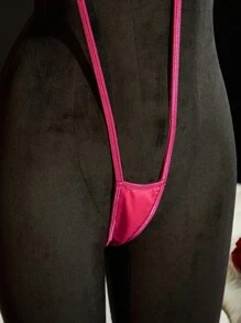 SpicyHot 极其性感迷人的女士细肩带紧身衣、束身内衣、外出装 - 玫紅色 - 查看 4