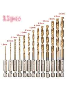 Titanium Coated HSS High Speed Steel Drill Bit Set Drill Bit .Hex Shank Bit Tools 1.5 - 6.5mm,Tool Accessories - Gold - View 1