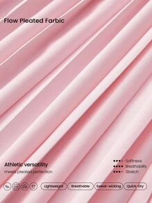 GLOWMODE Let's Play Sweat-Wicking Stretchy Mid-Rise Crossover Waist Pleated Tennis Skirt With Built-In Shorts Side Pockets Tennis Golf Daily - Bubblegum Pink - View 8