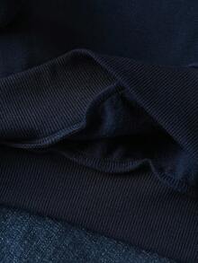 EMERY ROSE Plus Size Women's Fashion Sweatshirt Slogan Letters Pattern Printed Round Neck Sweatshirt Fall Cloth For Women Winter Autumn - Navy Blue - View 4