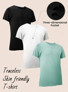 Set de 3 camisetas de hombre de unicolor - Multicolor - Ver 1