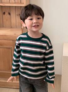 Hapijoa Baby Boys' Striped Casual Long Sleeve Top, Spring/Autumn,Toddler Fall Clothes
