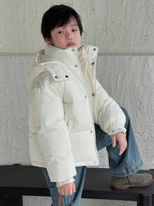 DAZY Tween Boys Padded Coat, Fall - Beige - View 1
