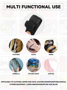 1.6/2/3m Multi-Functional Hook-And-Loop, Hook And Loop Fastener With Buttons For Shoes And Clothes - Black - View 5