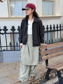 Dazy Kids 女童满身印花夹克，秋装 - 藏蓝色 - 查看 2