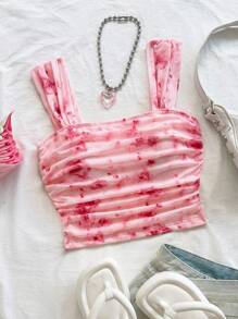 Soleia WYWH Women Vacation Spring Break Women's Floral Print Square Neck Vacation Tank Top