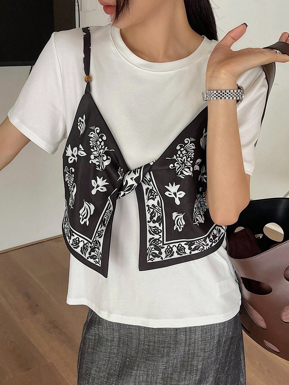 Women's Casual Patchwork 2 In 1 T-Shirt, Summer