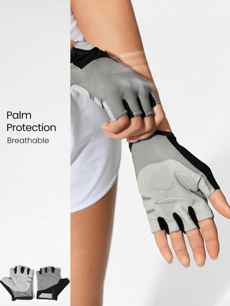 Guantes de fitness cómodos y elásticos de malla con almohadilla de palma engrosada para gimnasio y entrenamiento