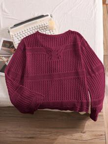 CosyJoli Plus Size Comfortable Casual Vacation Crochet Front Tie Loose Fit Women Apricot Cropped Long Sleeve Cardigan,Fall Clothes For Women Autumn,Slightly Sheer