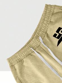 PAVTROS Pantaloncini in maglia con stampa minimalista e interessante di lettere e stelle, vita elastica con coulisse e tasche, pannello frontale con stampa a pois sbiaditi, stile urbano complessivo, casual minimalista, moda da strada, versatile per uso quotidiano. Regalo per le vacanze. Pantaloncini grafici da uomo, pantaloncini casual da uomo, pantaloncini grafici, stile emo, stile anni 2000