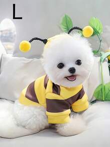 Dog Bee Costume - Schnauzer, Teddy, Small Puppy And Cat Hoodie, Cute Bee Shape, Warm And Comfortable, Suitable For Pets Daily Or Holiday Dress, Multiple Sizes Available - Yellow - View 7