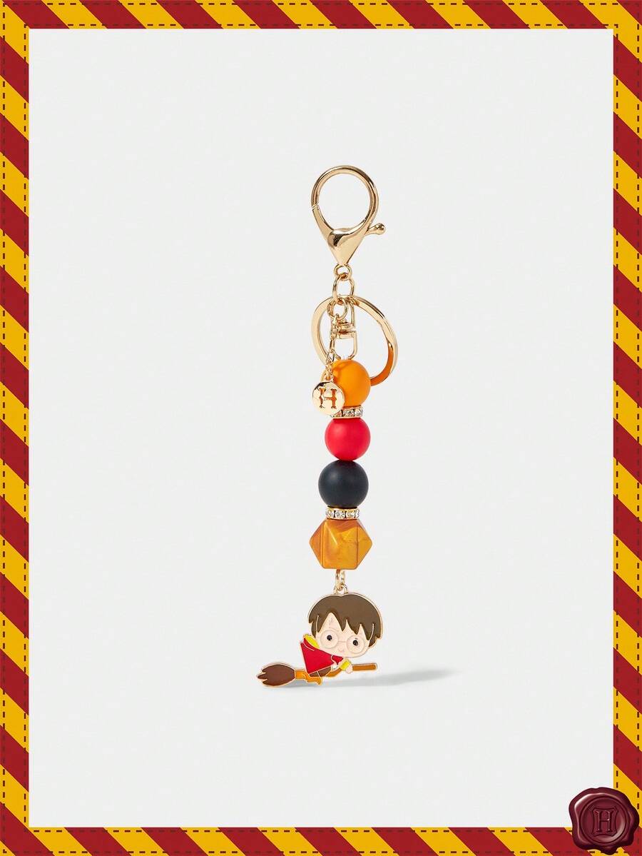 HARRY POTTER X SHEIN 1 件魔法学院人物图案硅胶串珠钥匙扣、包包吊坠配件、汽车钥匙防丢挂饰、送给朋友的礼物 - 紅色 - 查看 1