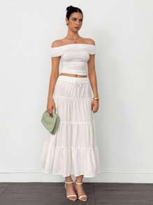 SHEIN Tall Damen Lässig Resort mehrschichtiger Kuchen-Stil Rock, geeignet für Sommer, Urlaub