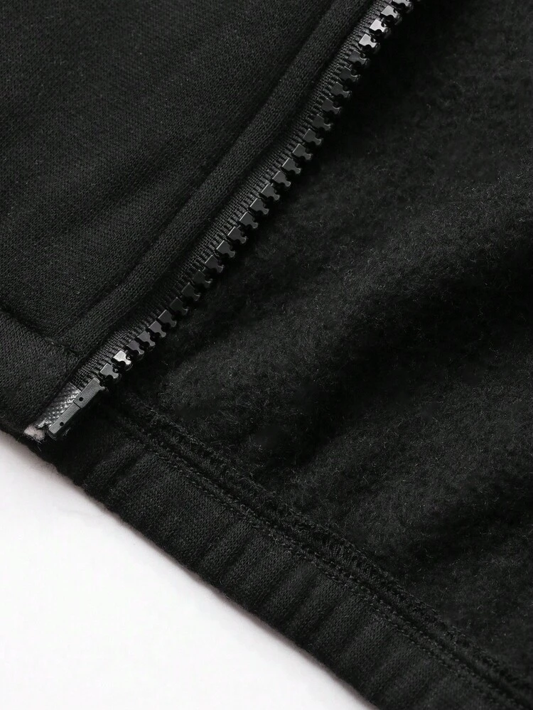 Baby Boy Letter & Lamb Wool Patchwork Contrast Color Long Sleeve Jacket Thermal Lined,Winter