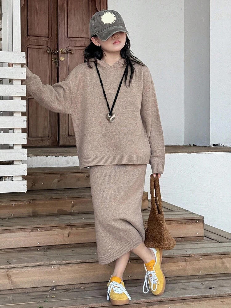 Tween Girls Knitted Sweater Set, Autumn