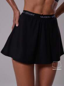 Musera Sport Váy quần thể thao rộng rãi, thoải mái, thích hợp cho tập luyện thể dục thể thao, mùa hè, câu lạc bộ Padel, phòng tập thể dục, thể hình, trở lại trường học. - màu đen - Xem 1