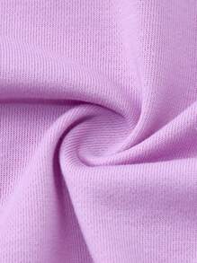 My Little Pony X SHEIN 青少年女孩字母和卡通图案长袖连帽卫衣 - 紫色 - 查看 7