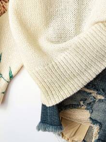 EMERY ROSE Plus Size Casual Crew Neck Long Sleeve Pullover Sweater Fall Winter Cloth For Women Autumn